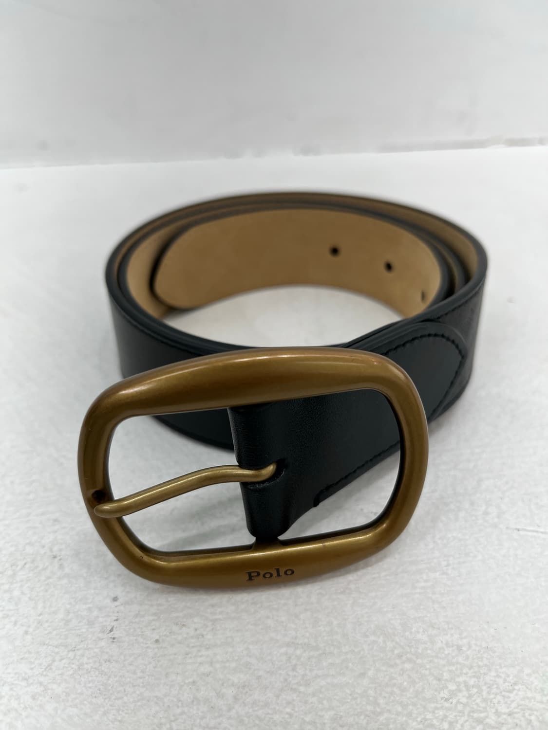 폴로 랄프로렌 블랙 가죽 벨트 S 금장 상품이미지3