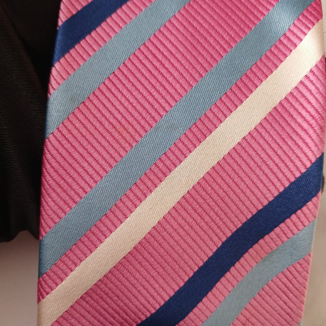 빈폴 실크 핑크 스트라이프 넥타이 8.5cm A등급 A19171
 상품이미지8