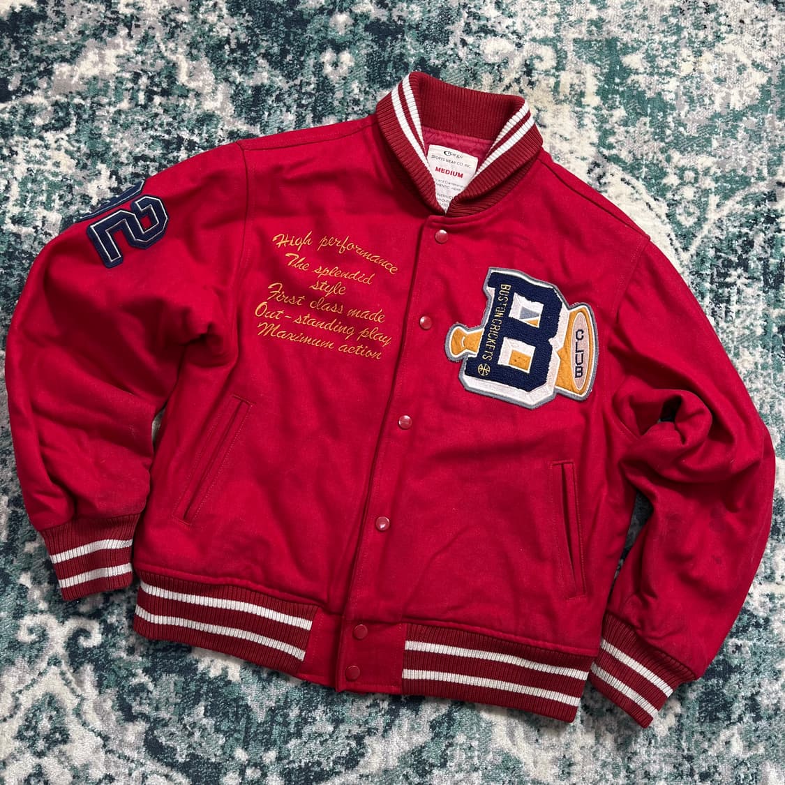 90s Bcl C 패치업 바시티 자켓(M) 상품이미지1