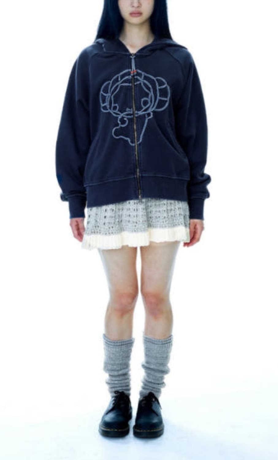 코이세이오 빈티지 테이프후드집업 네이비 상품이미지2