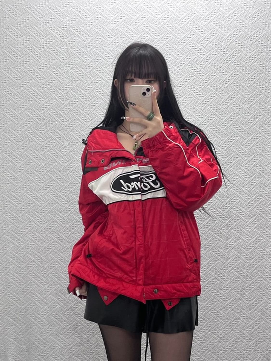 푸부 올드스쿨 레트로 포드 머스탱 레이싱 바람막이 자켓 L C10432 상품이미지2