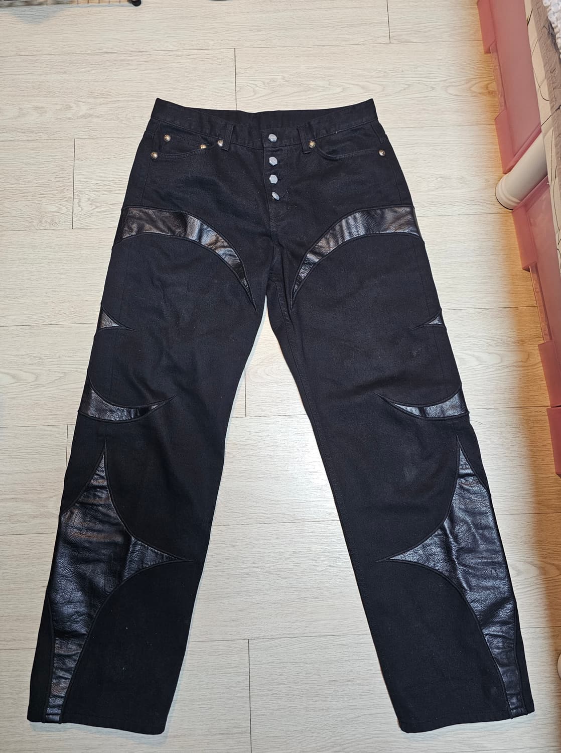 떠그클럽 레더 팬츠 올 블랙 사이즈 2 상품이미지1