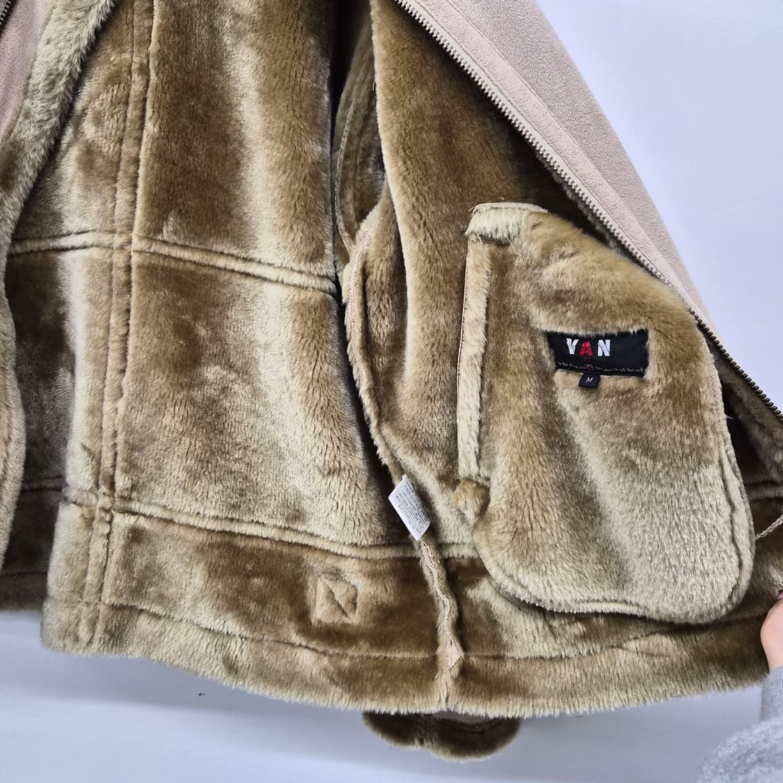 VAN 반 스웨이드 무스탕 자켓 아이보리 남성 M 상품이미지8