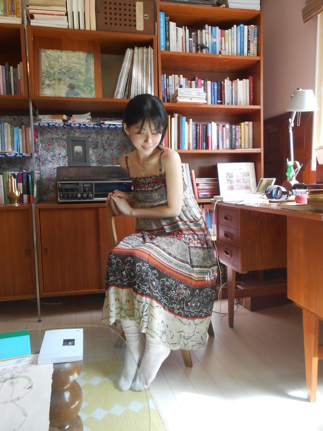 오리엔탈 플라워 스모크 뷔스티에 원피스 상품이미지1