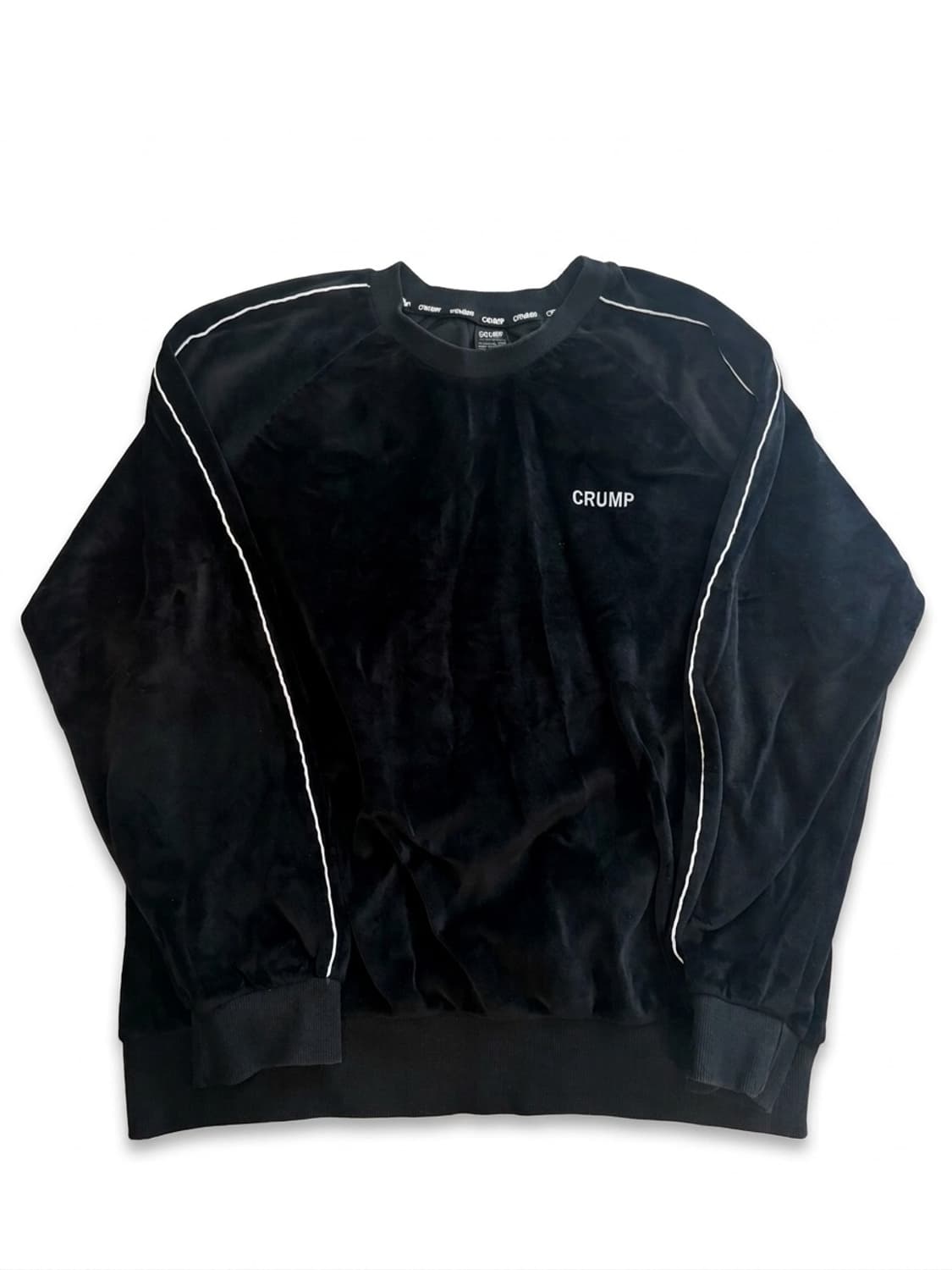 CRUMP Velour Oversized Sweatshirt Black 상품이미지1