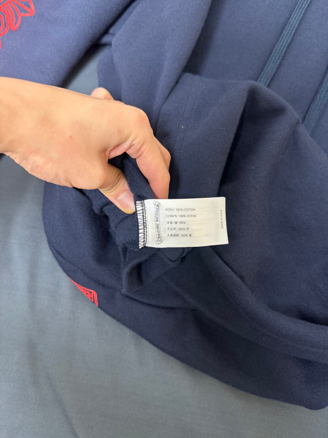 크롬하츠 홀스슈 플로랄 후드 네이비 상품이미지4