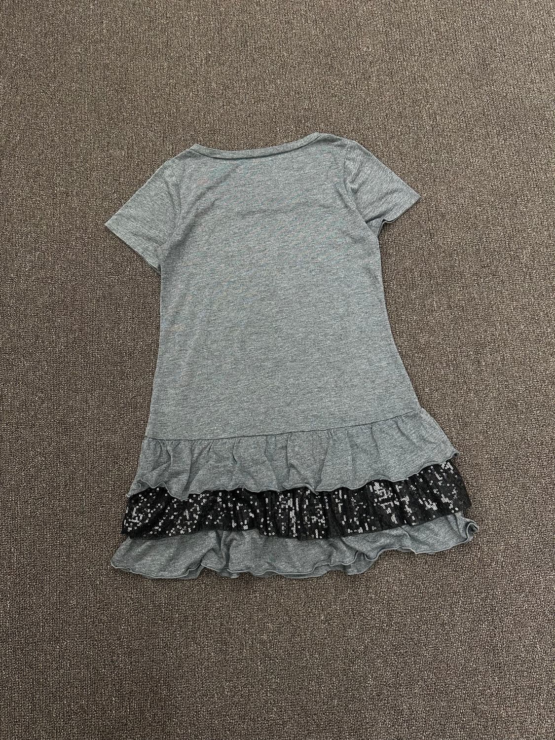 M)Japanese vintage 차콜 레이스 미니 원피스 상품이미지4