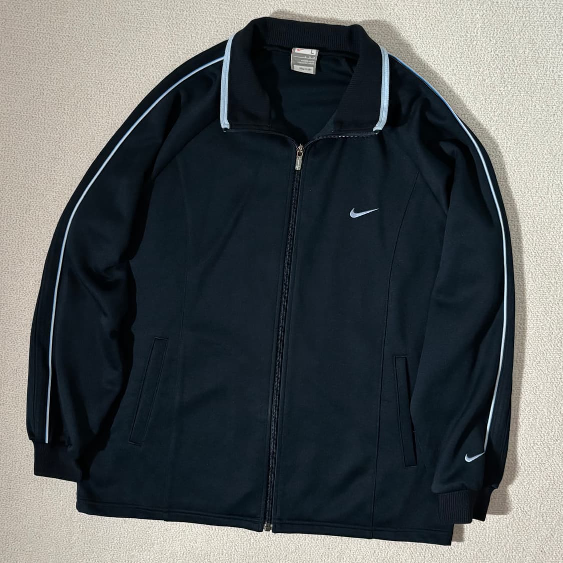 나이키 일본빈티지 네이비 스카이블루 스몰로고 져지 상품이미지1