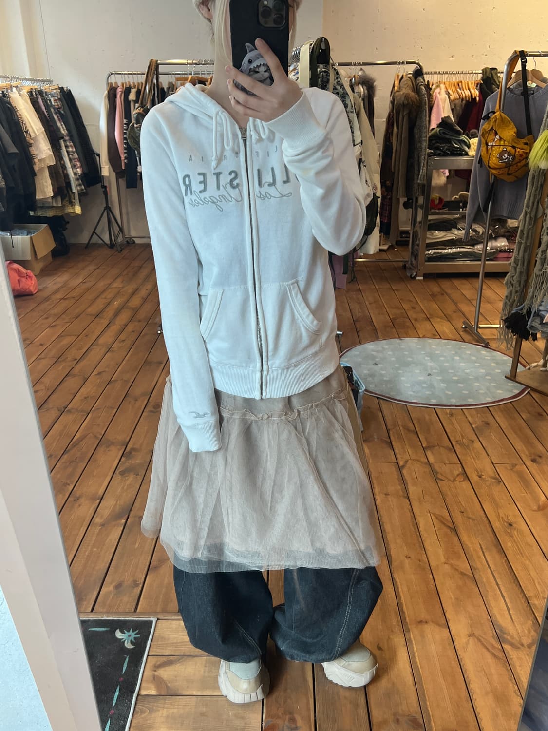 Hollister 화이트 패치 후드집업 상품이미지1