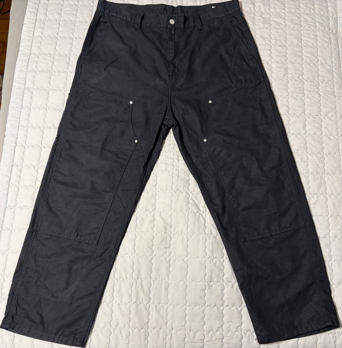 carhartt wip 칼하트 월터 더블니 팬츠 설리번 블랙 린스드 상품이미지3