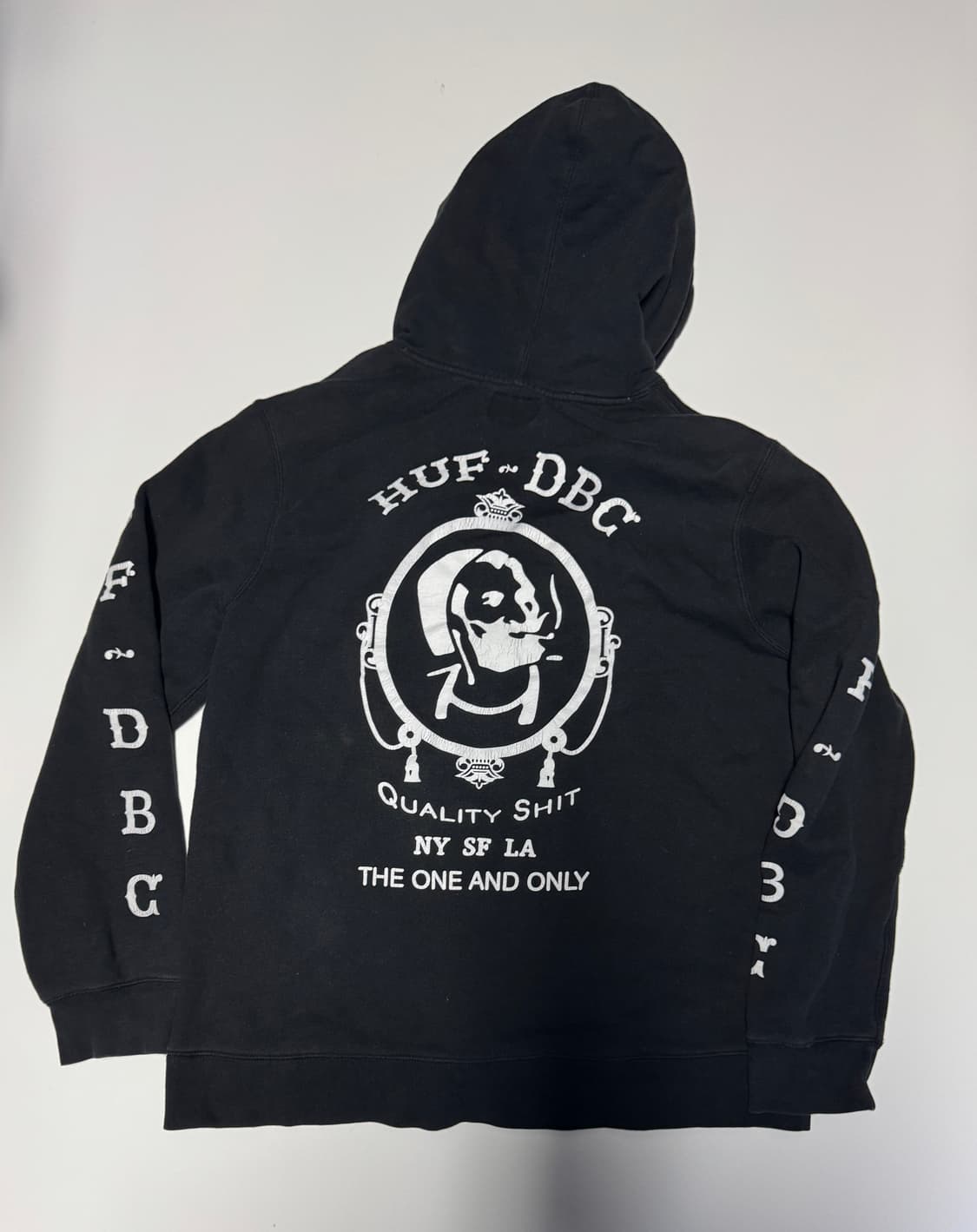 허프 Huf 뒷 프린팅 스트릿 기모 후드티 L 블랙 상품이미지1