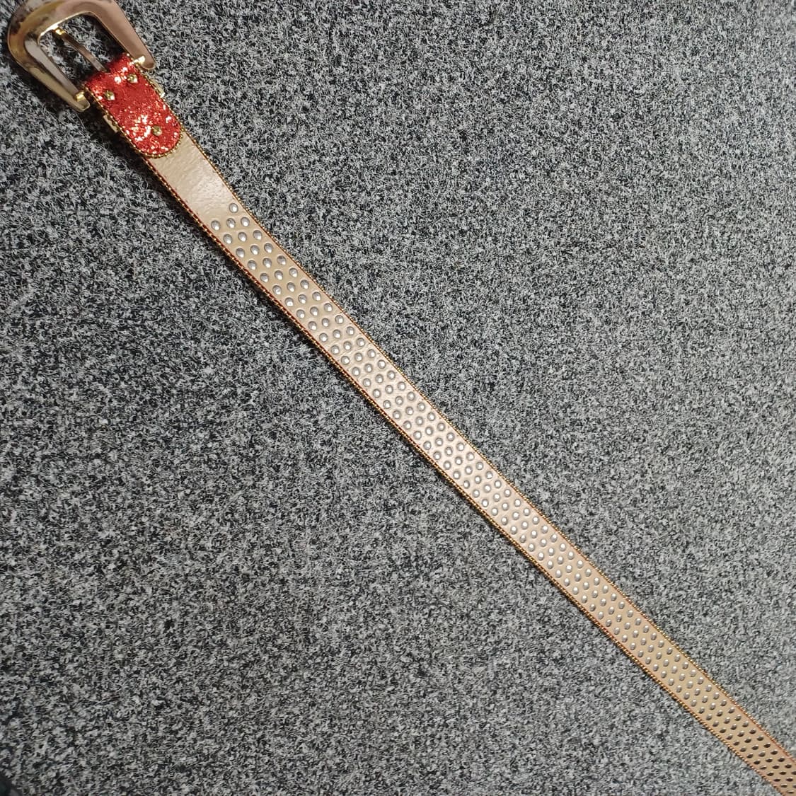 미사용 레드 큐빅 스팽글 벨트 상품이미지4
