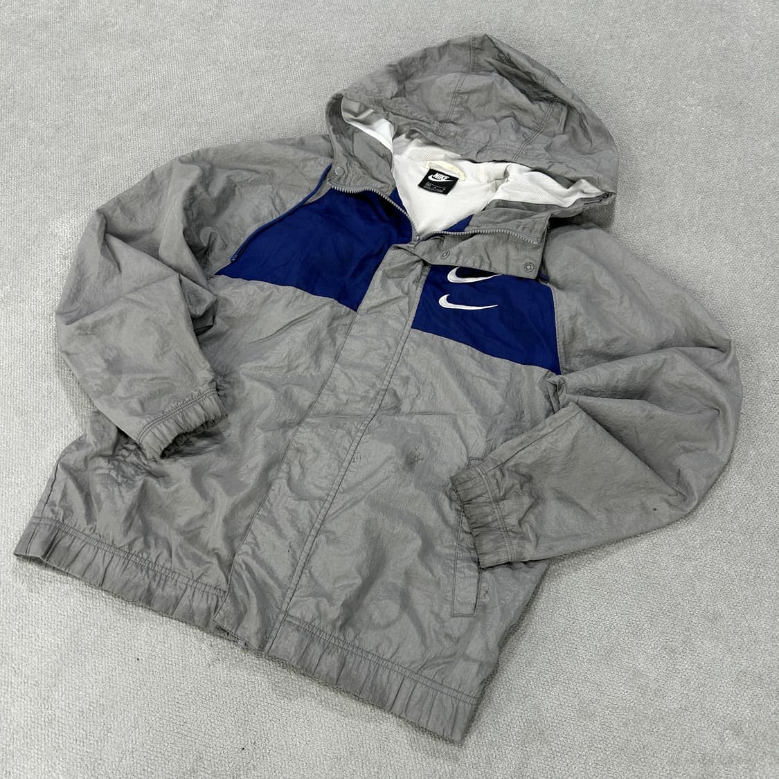 나이키 바람막이 후드 자켓 회색/네이비 m 상품이미지1