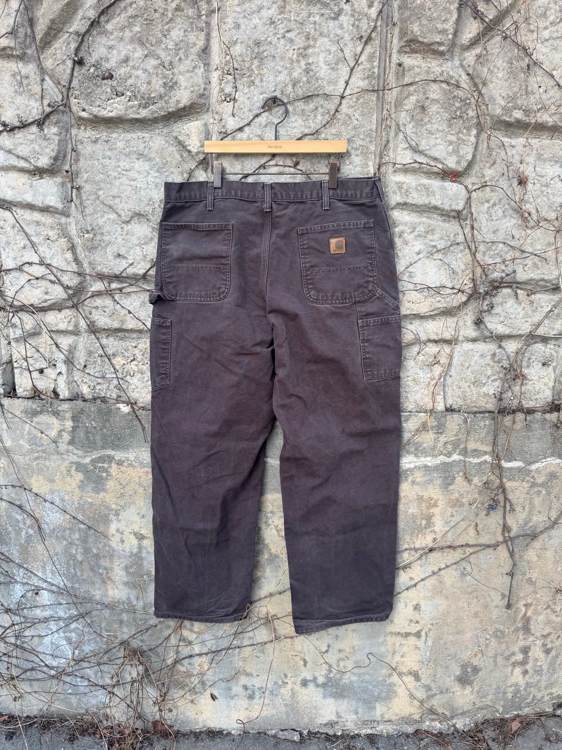 칼하트 빈티지 b11 dkb 다크브라운 페이딩 카펜터 싱글니 워크 팬츠 상품이미지2