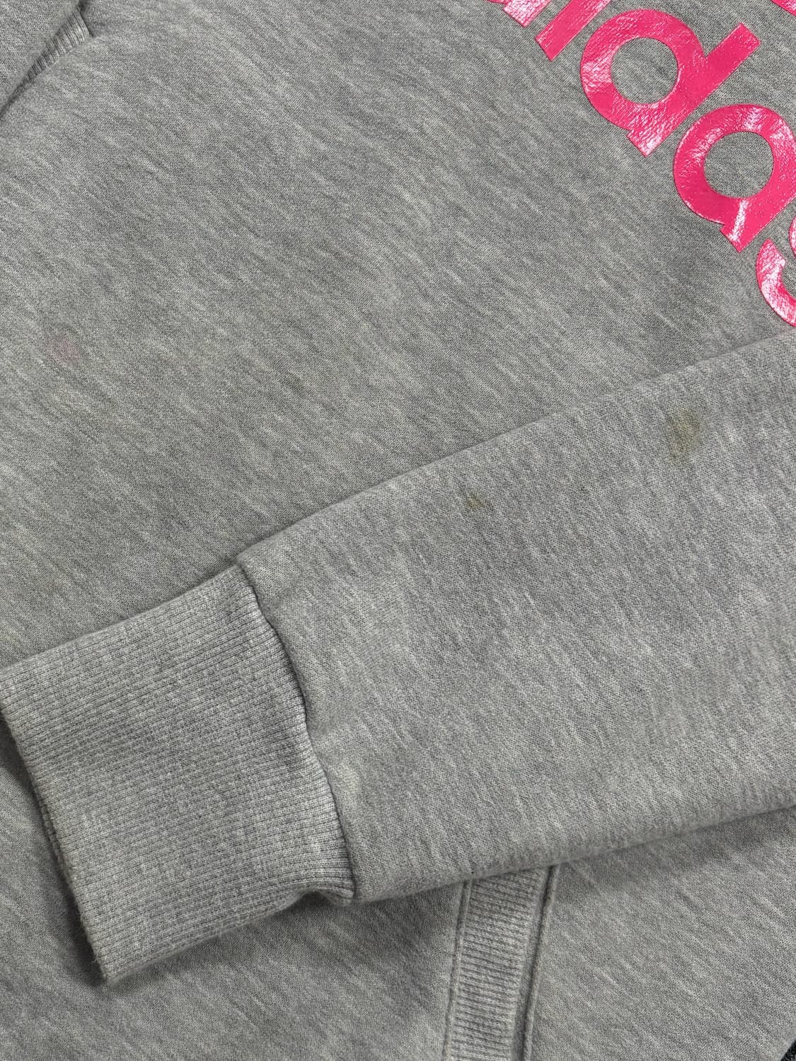 아디다스 핑크 빅로고 그레이 롱 후드티 상품이미지6