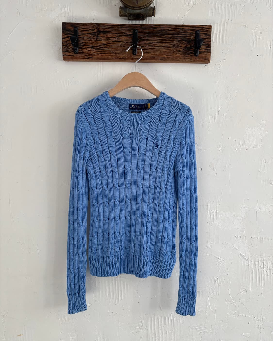 Polo 폴로 랄프로렌 QR신형 블루 피마코튼 케이블 니트 상품이미지3