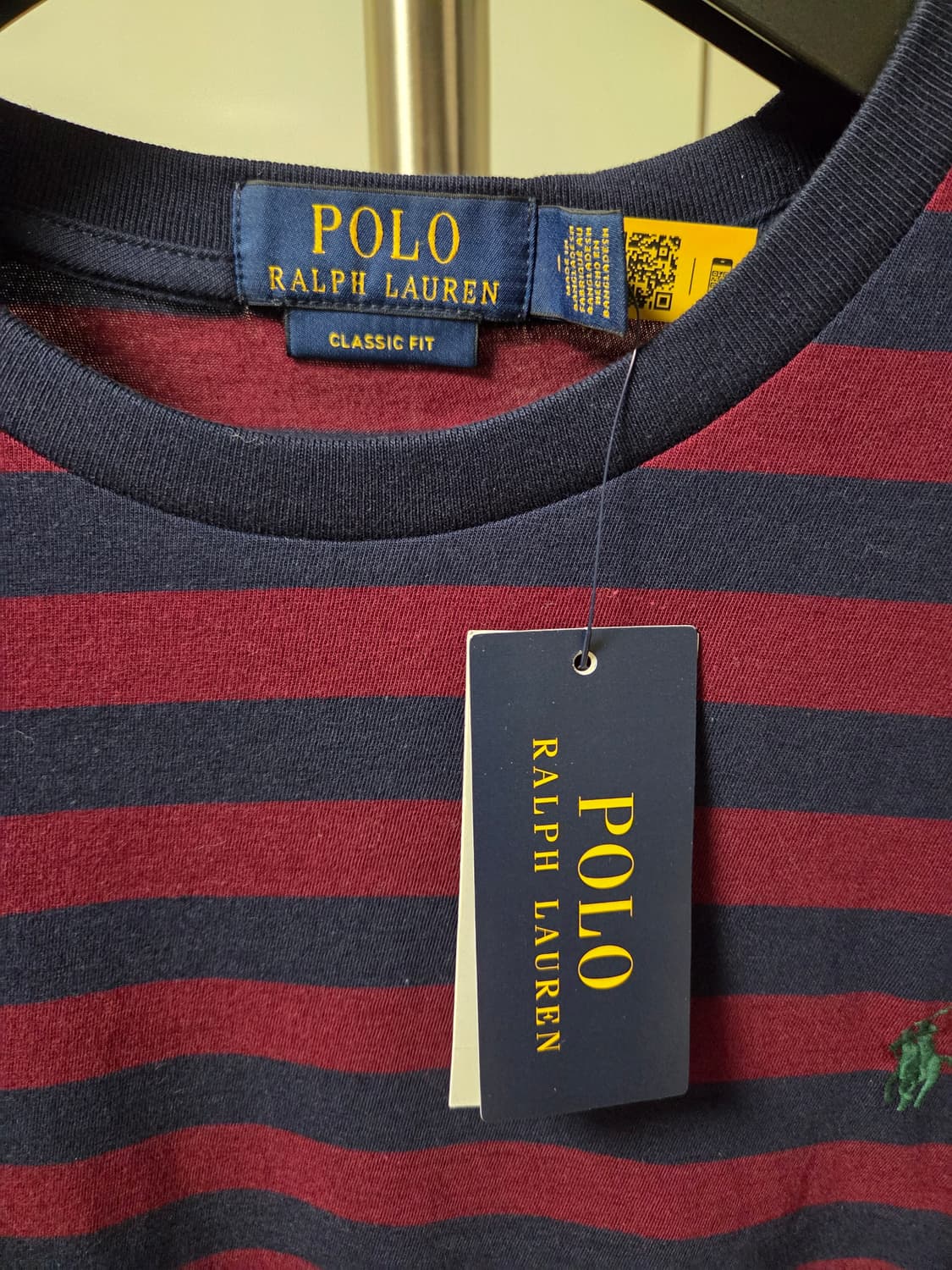 폴로 랄프로렌 클래식핏 반팔티 버건디 네이비 상품이미지5