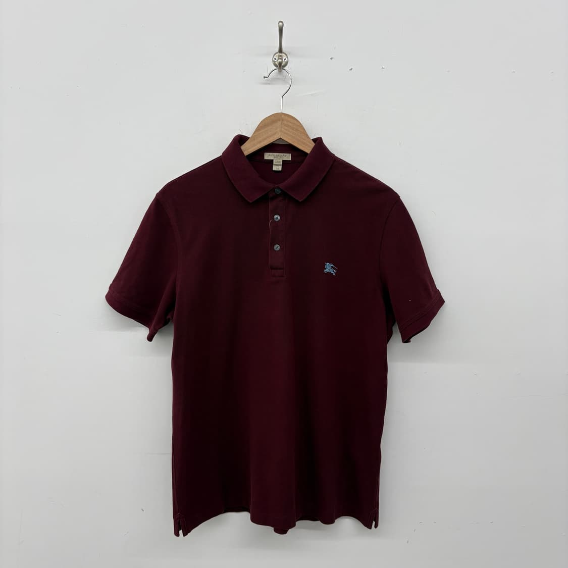 버버리 반팔 카라티 버건디 남L 상품이미지1