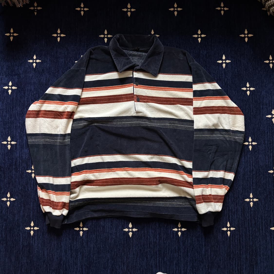 80s campus 캠퍼스 벨루어 풀오버 셔츠 상품이미지1