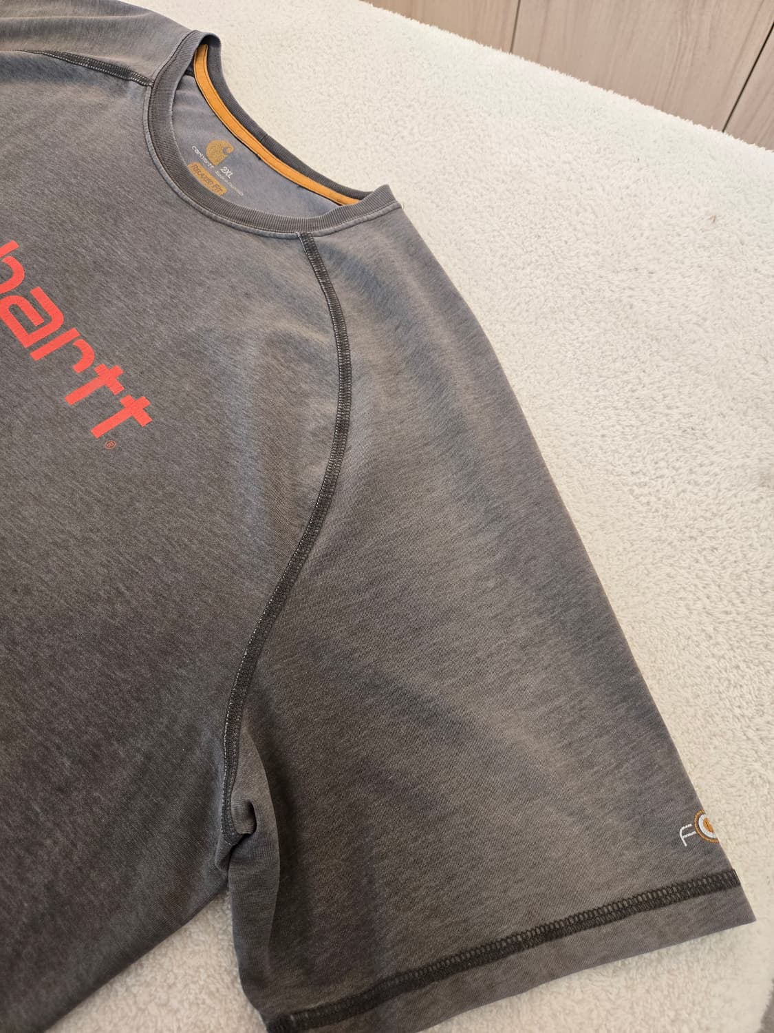 맛있게 익은 칼하트 빅로고 반팔 티셔츠 그레이 XXL 상품이미지7