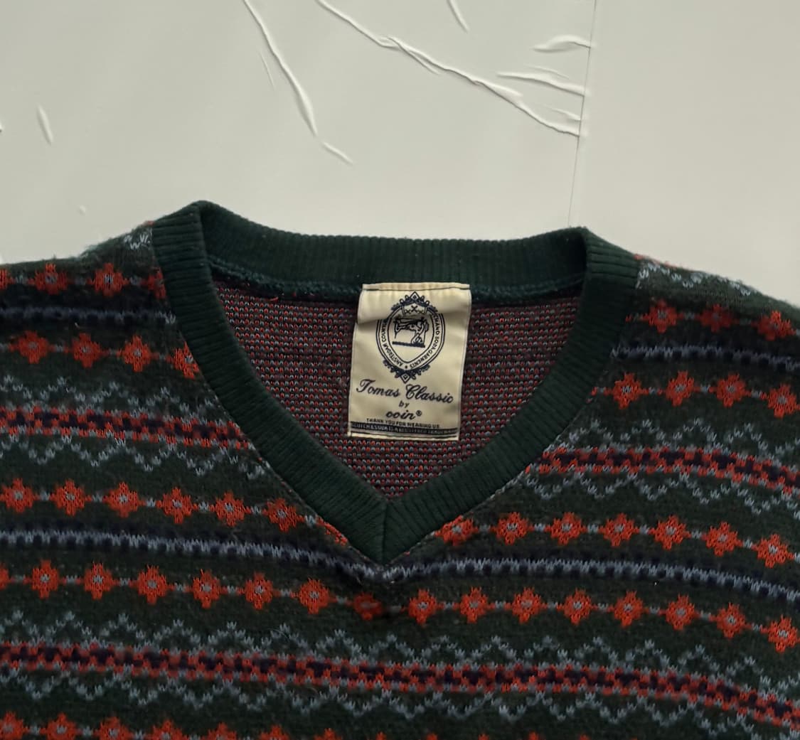 JPN 빈티지 페어아일 엘보 패치 니트 상품이미지5