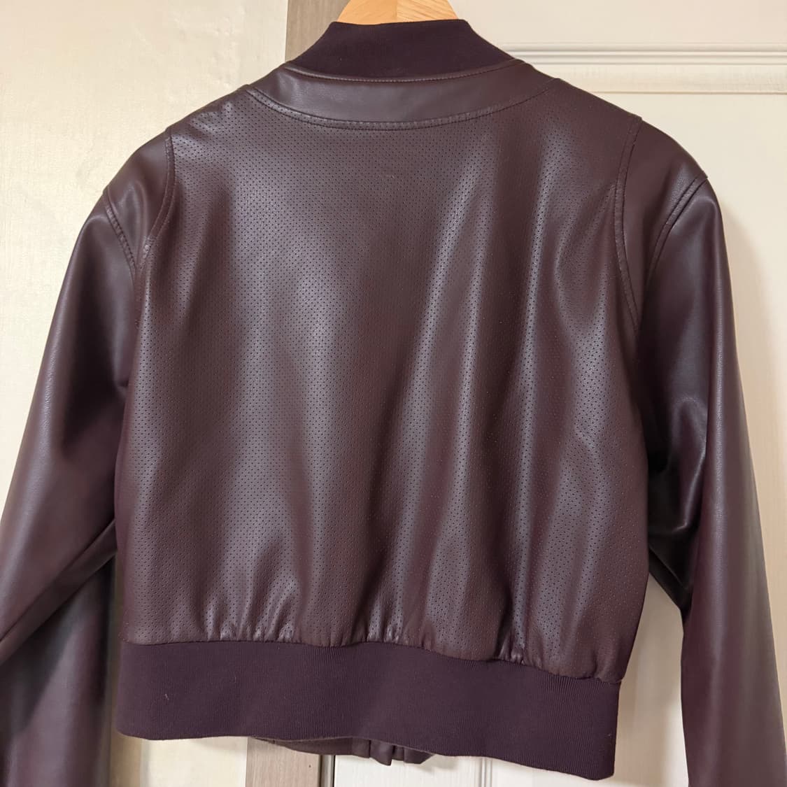 미스치프 레더 봄버 자켓 버건디 M 상품이미지5