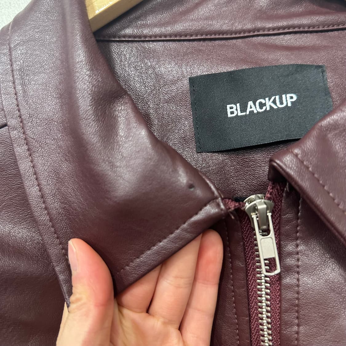 블랙업 레더 자켓 상품이미지3