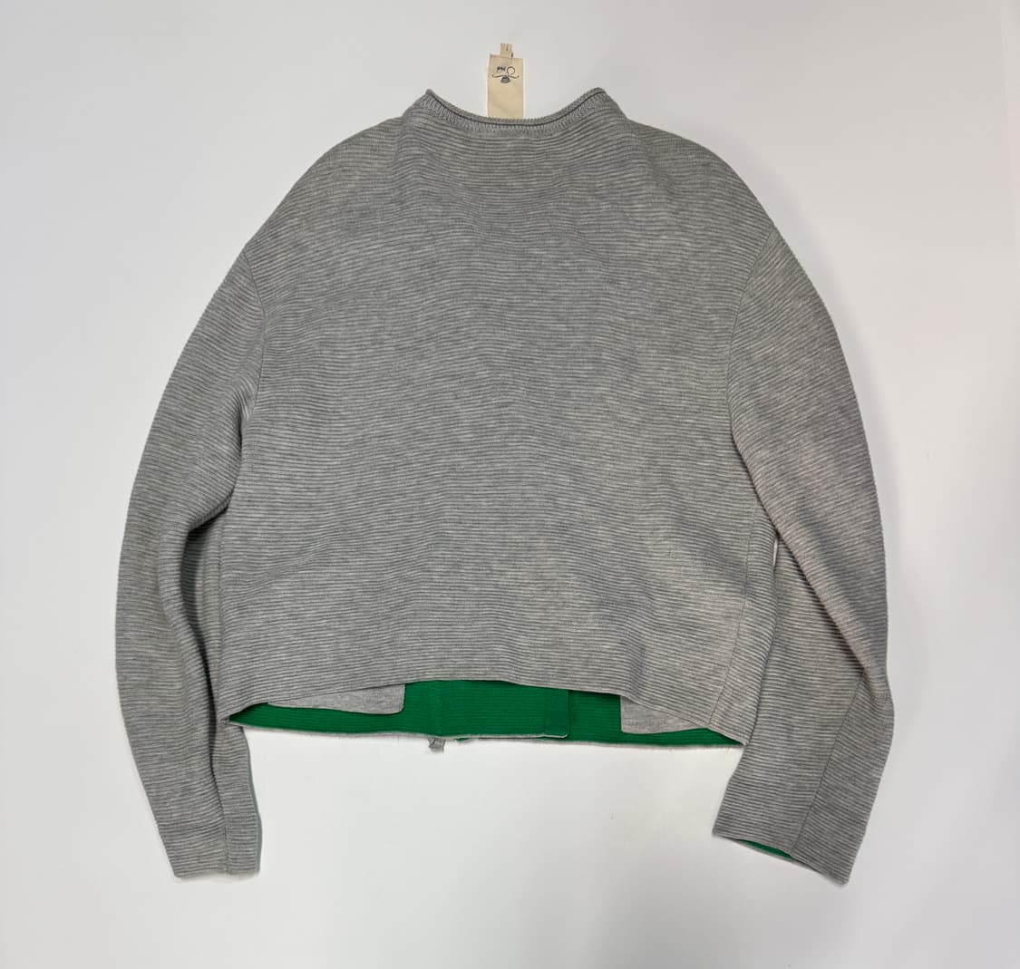 여성 오즈세컨 귀여운 크롭 울 니트 사선 집업 상품이미지2