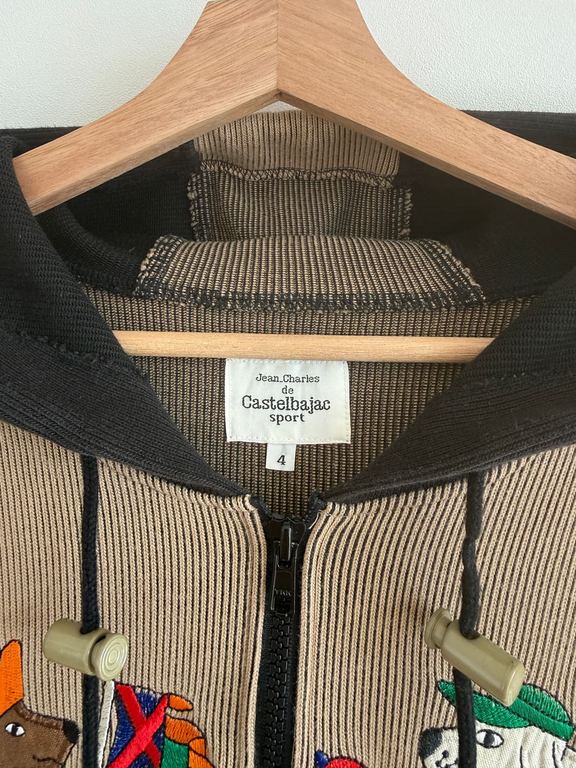 올드 까스텔바작(Castelbajac) 하프 집업 롱 후드 상품이미지7