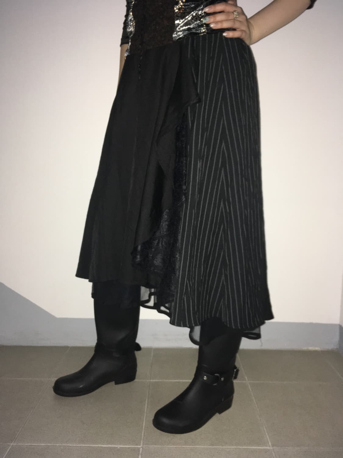 axes femme black antique maxi skirt 상품이미지4