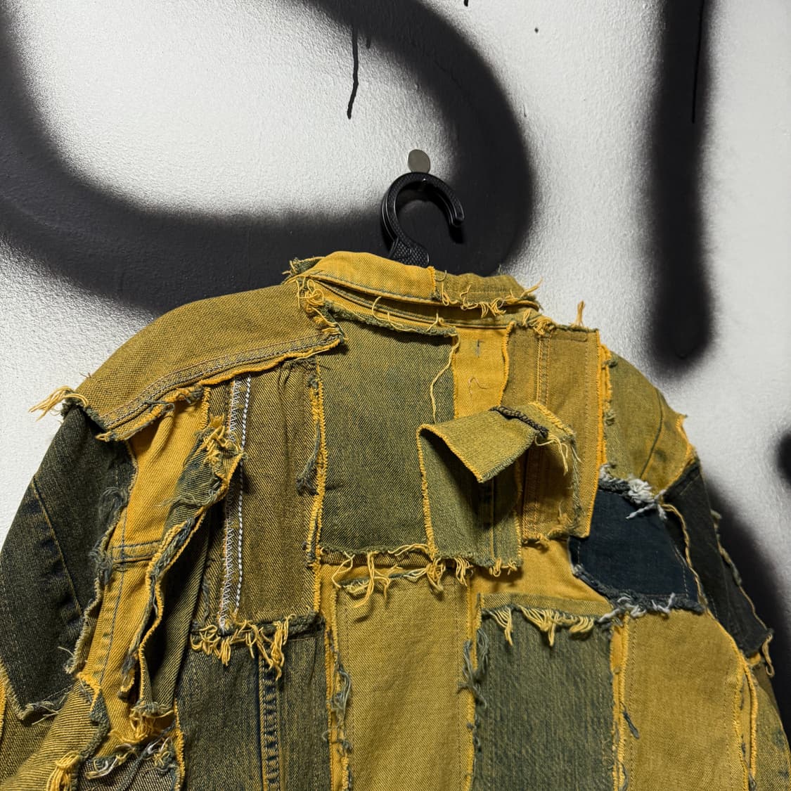 VTG 빈티지 디스트로이드 데미지 패치워크 투웨이 데님 자켓 상품이미지5