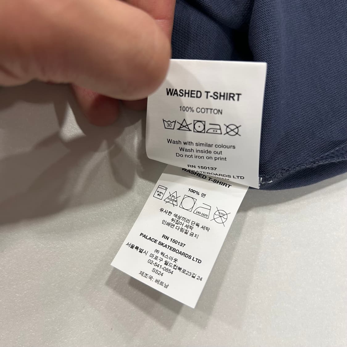 [XL] 팔라스 워시드 반팔 티셔츠 네이비 새상품 A196 상품이미지7