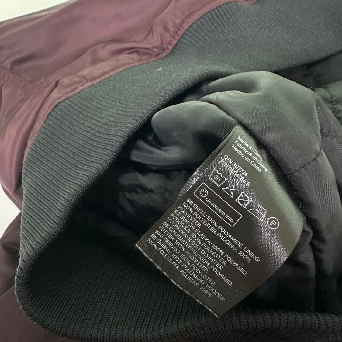 M 100 흐앤므 H&M 딥레드 MA1 항공자켓 상품이미지6