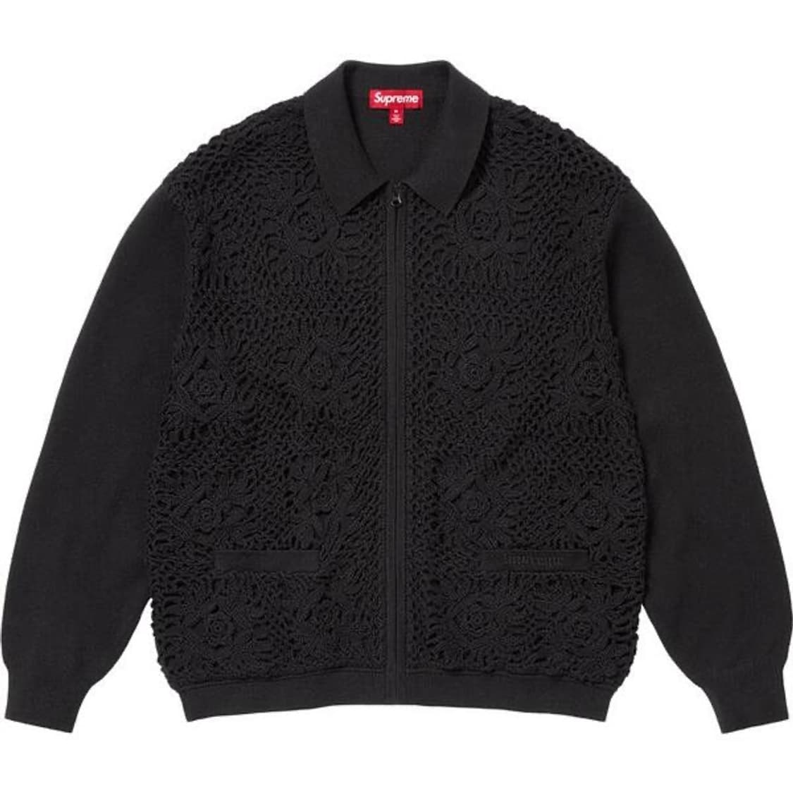 (10) 슈프림 크로쳇 집업 가디건 블랙 XL(새상품) 상품이미지1