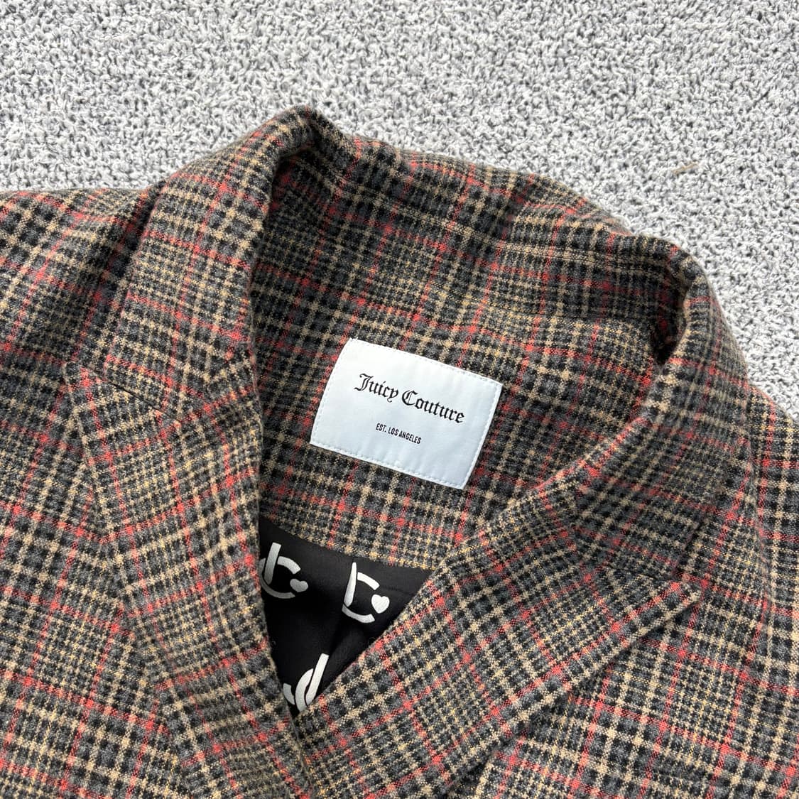 82 쥬시꾸뛰르 여성 울 체크 더블 자켓 0319J 상품이미지2