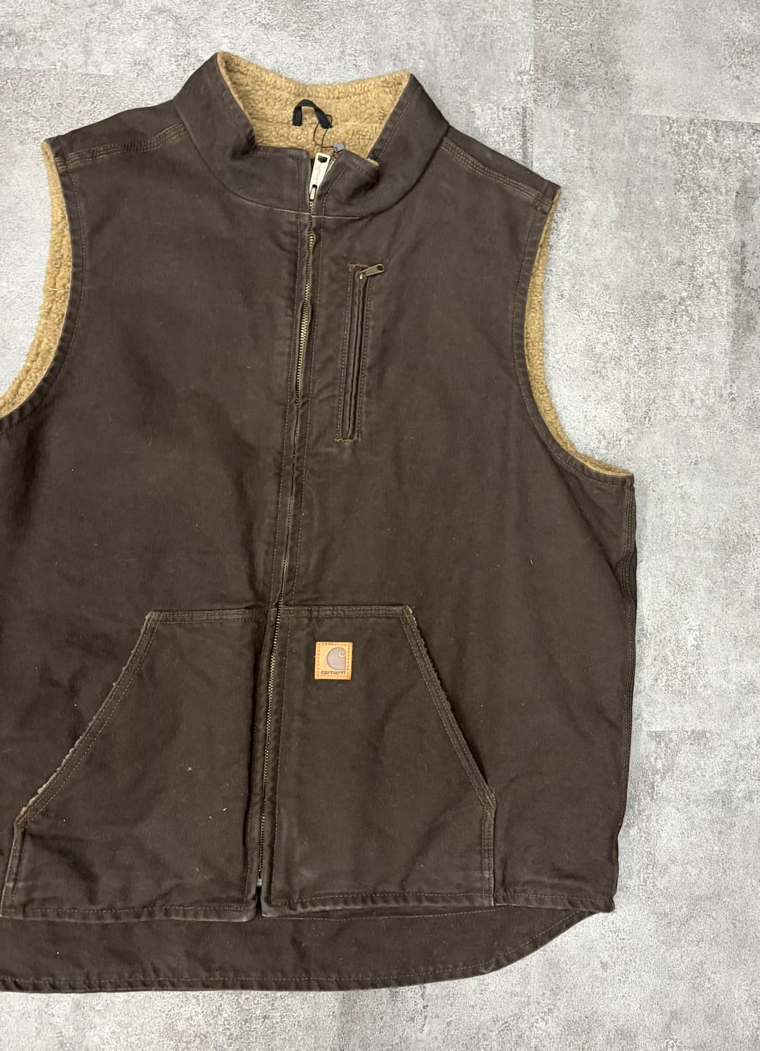 10s 칼하트 dkb vest 브라운 털 안감 조끼 자켓 상품이미지3