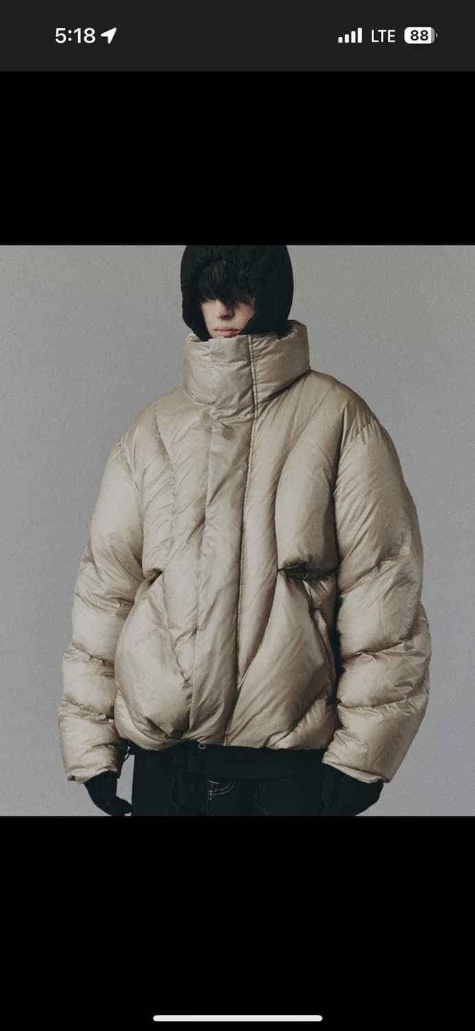 (L) cord 코드 실버베이지 다운 점퍼 상품이미지1