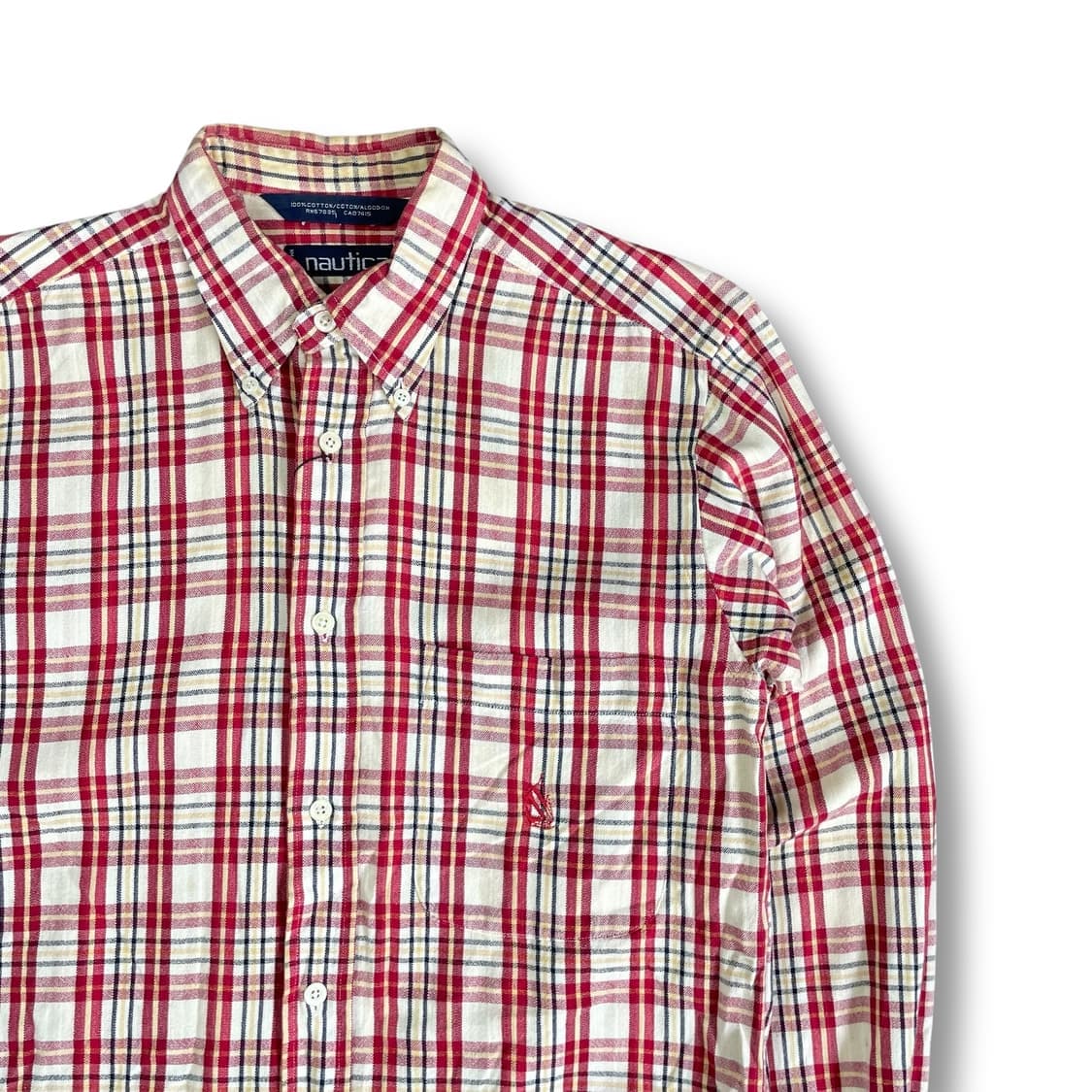 노티카 체크 원포켓 코튼 긴팔 셔츠 M 상품이미지3