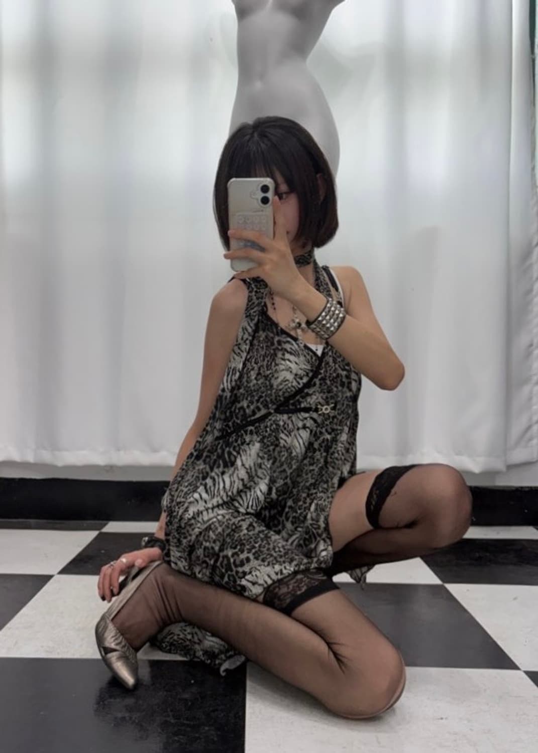 🎸레오파드 레이스 슬리브리스🎸 상품이미지3