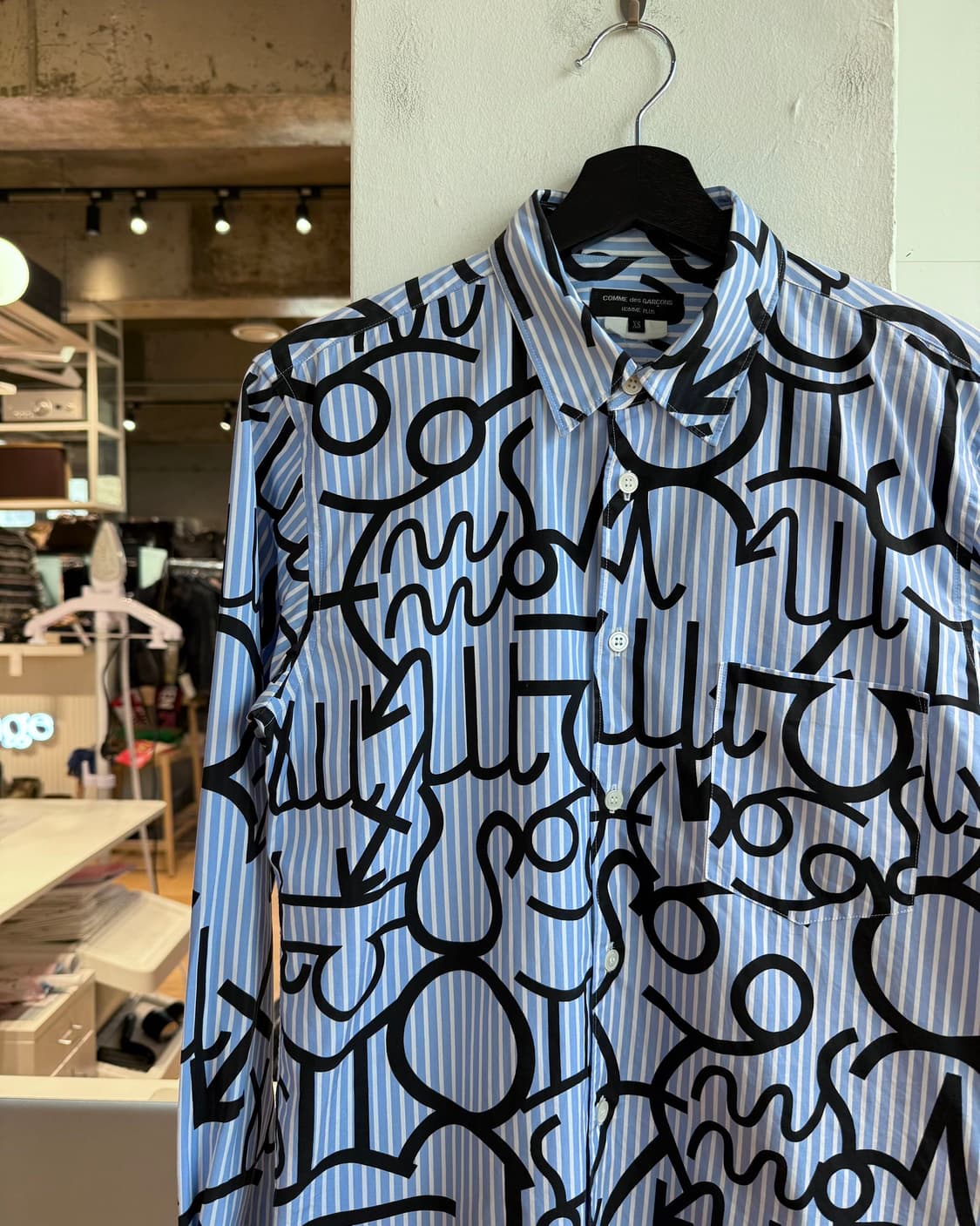꼼데가르송 옴므 플러스 AD2012 블루 스트라이프 패턴 셔츠  상품이미지4