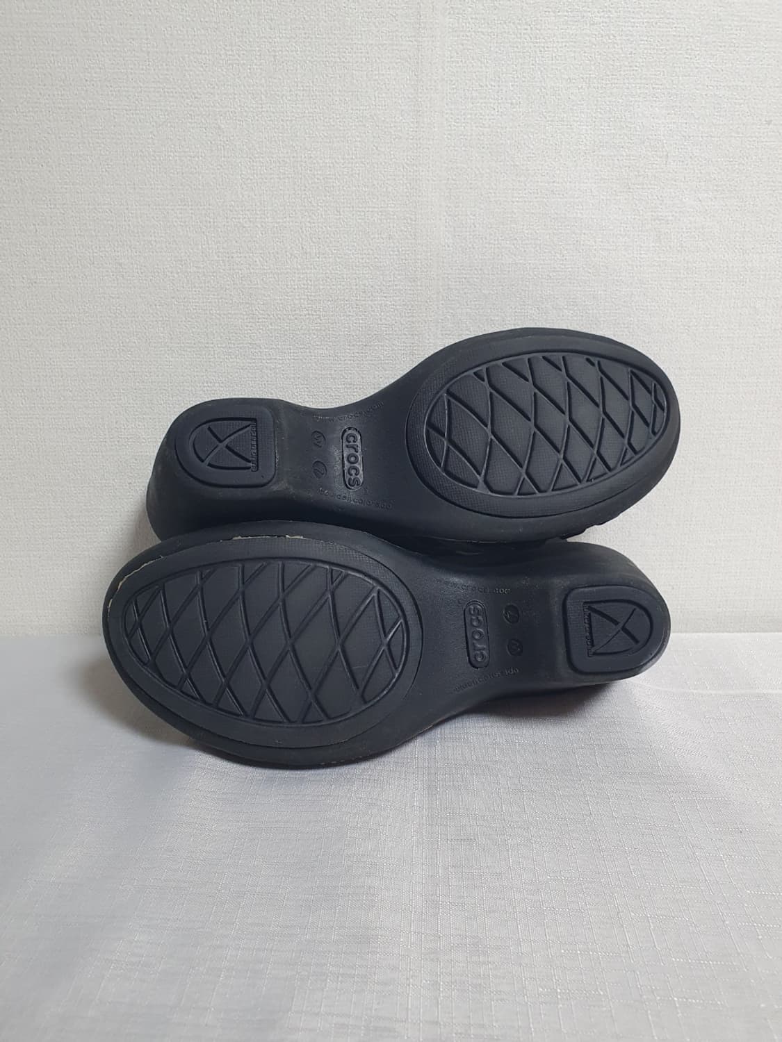 택포가 240mm 크록스 샌들 후라체 웨지샌들 웨지힐 블랙 상품이미지7