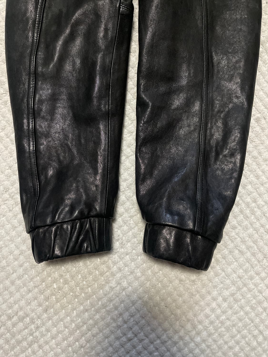 웨스턴 무드 이태리 램스킨 양가죽 절개 레더 자켓 상품이미지5