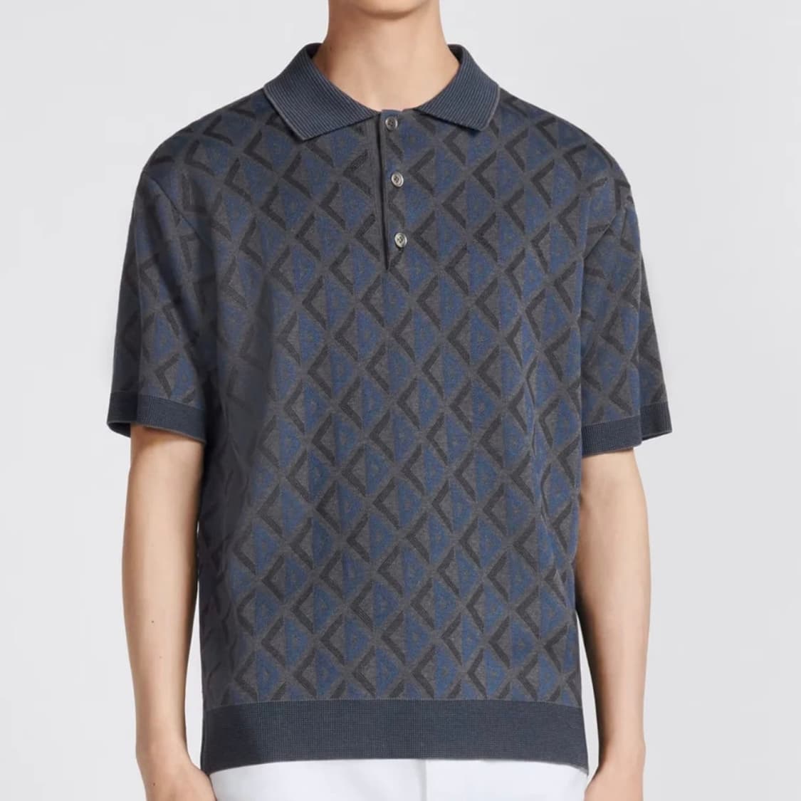 [S+급/2XL] 디올 CD 다이아몬드 니트 반팔 카라티 상품이미지7