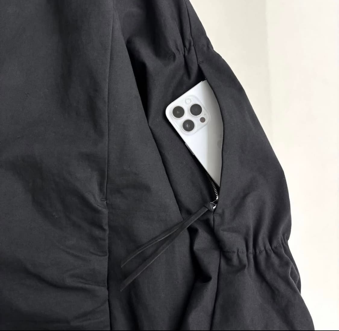 Paf 8.0+ 셔링 봄버 자켓 블랙 (S) 상품이미지3