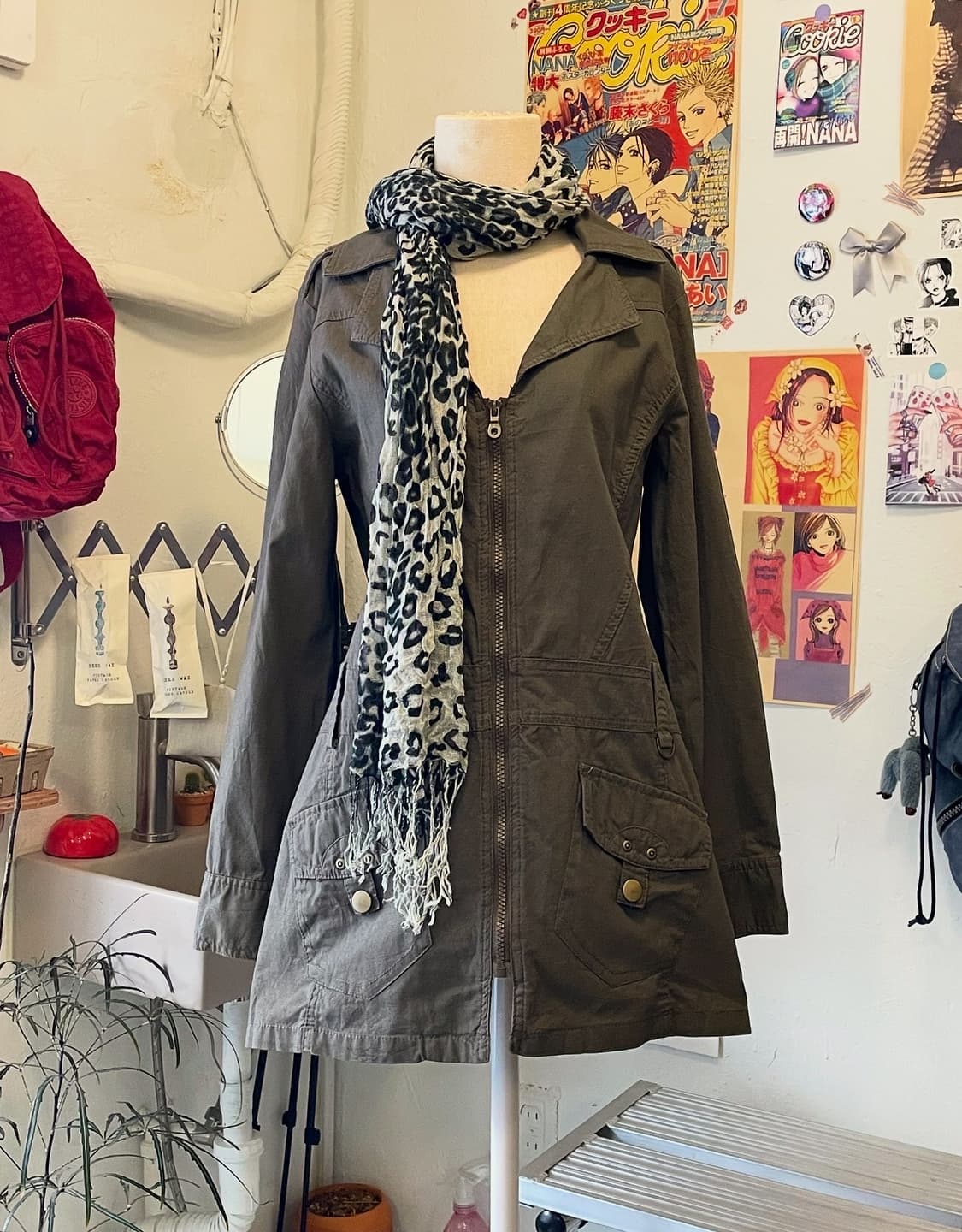 카키 집업 사파리 자켓 [무배] 상품이미지1