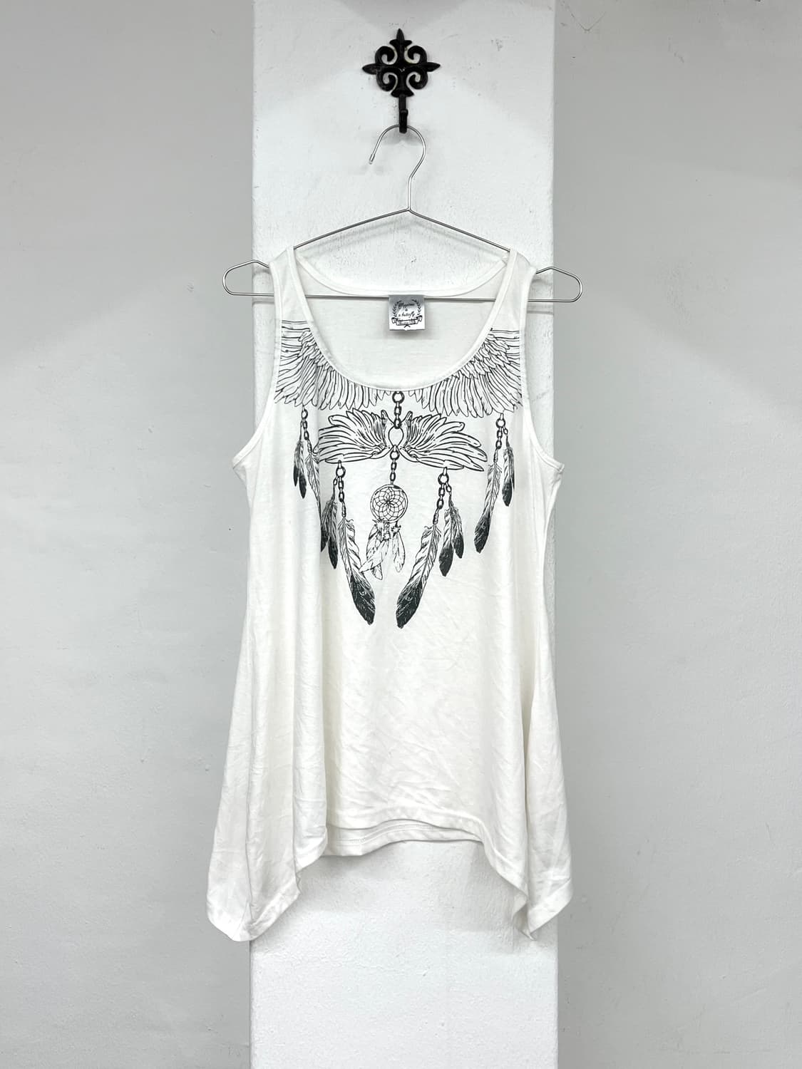 Feather necklace printing sleeveless 상품이미지2