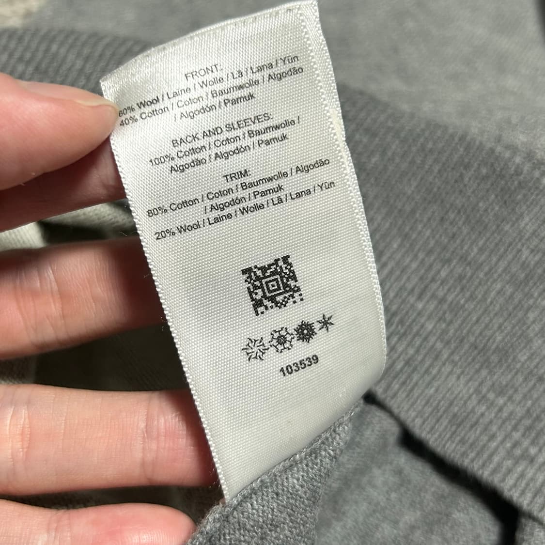 [M] Fredperry 프레드페리 그레이 라운드 울 니트 상품이미지5