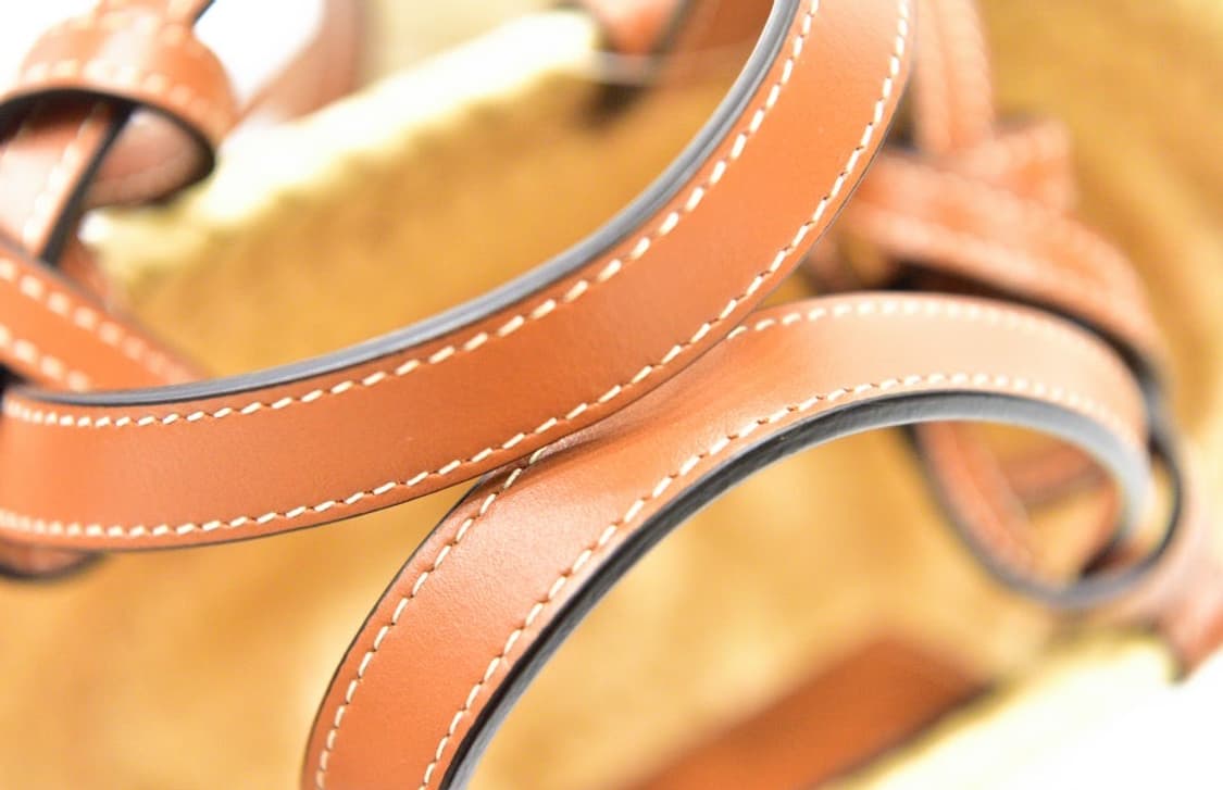 셀린느 라피아 & 카프스킨 나노 트리옹프 셀린느 클래식 파니에 탄 (정품 상품이미지8