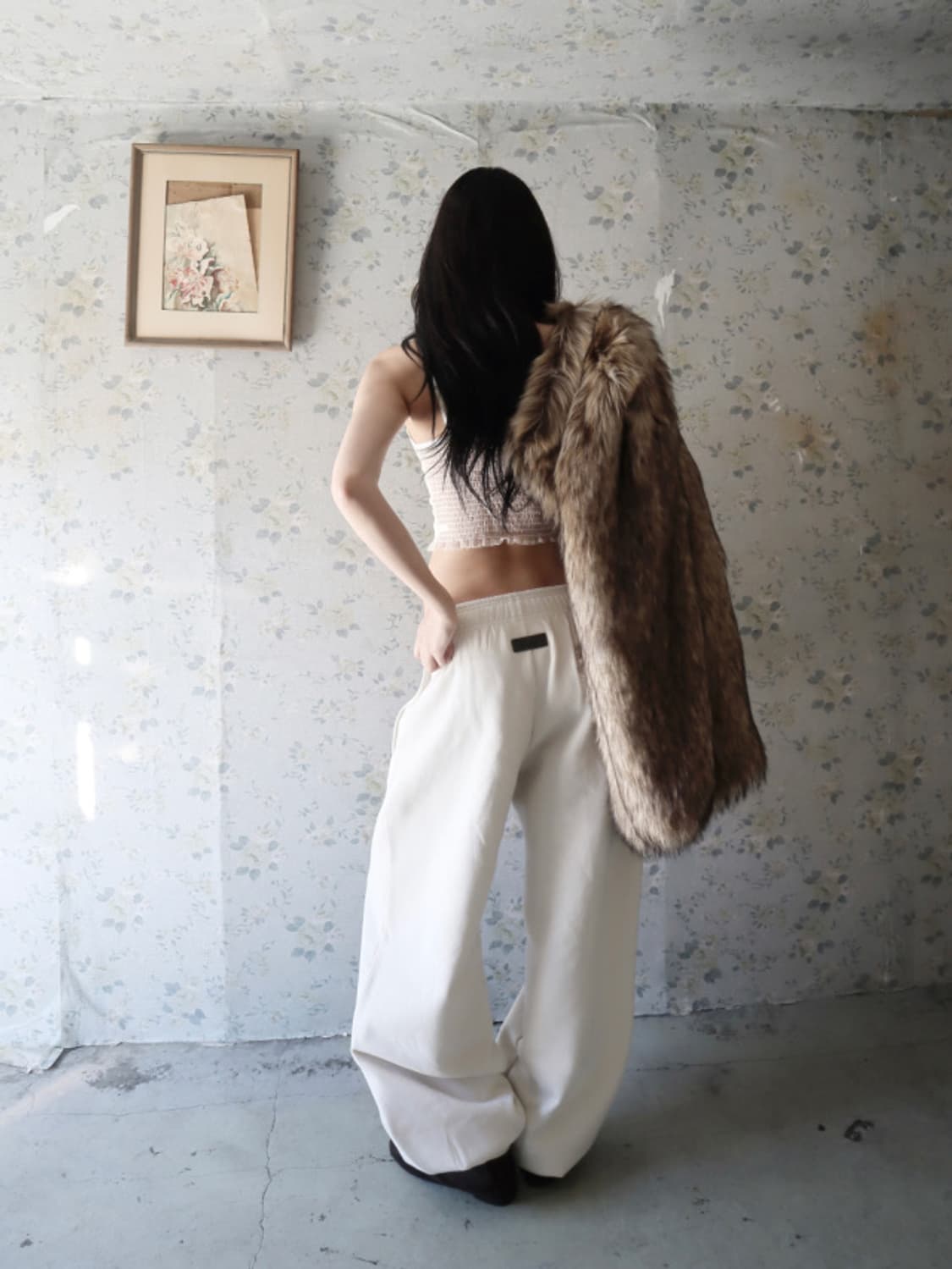 클라따 블랭킷 조거 팬츠 크림 상품이미지4