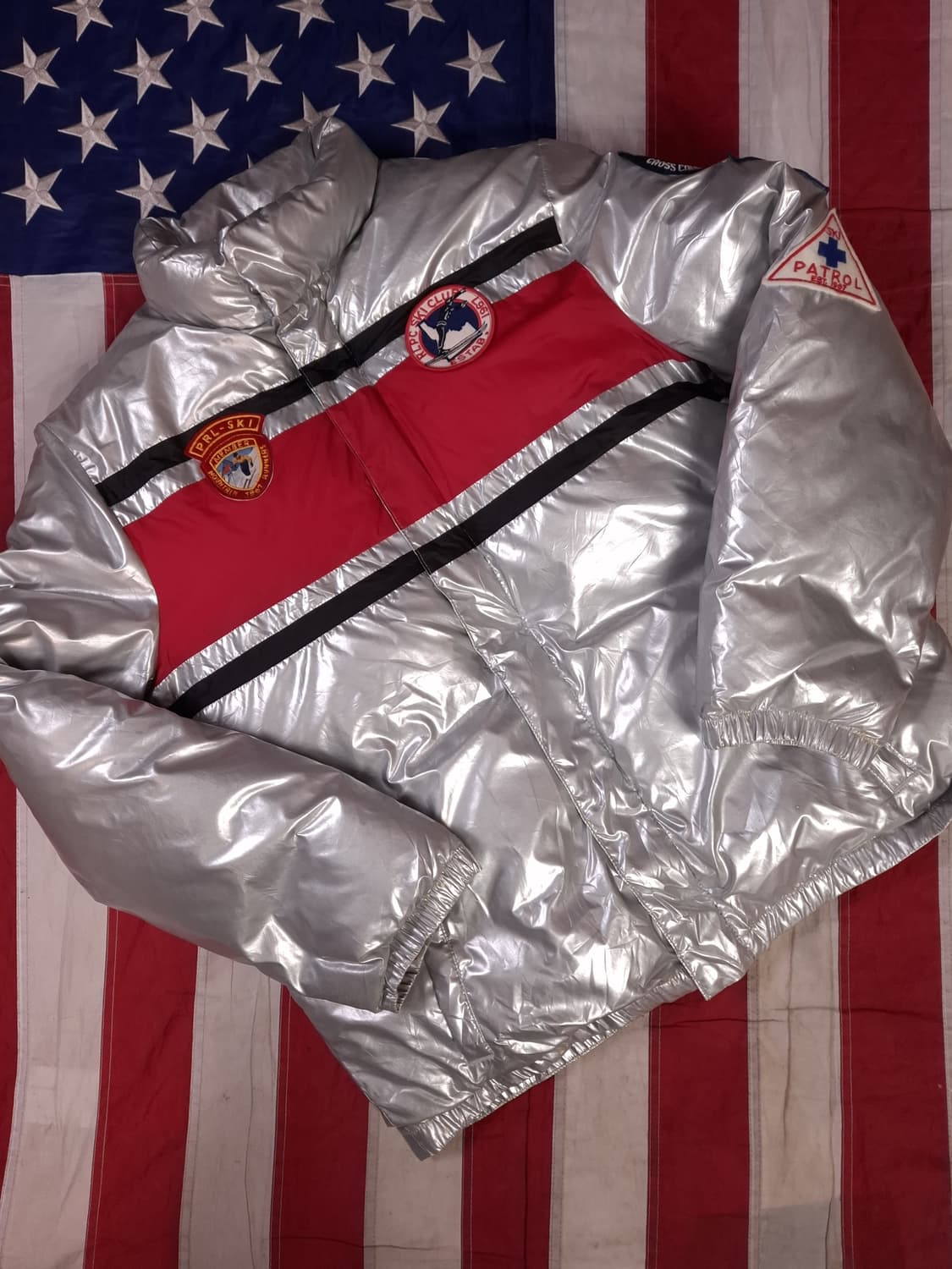 오리지날 신형 랄프로렌폴로 메탈릭 스키클럽 패치 패딩파카 상품이미지1